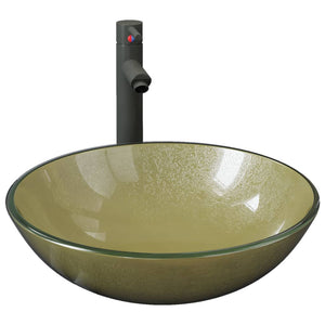 Lavandino da bagno con rubinetto e scarico a saltarello lavabo da appoggio lavabo da bagno lavabo da bagno diametro 42 cm vetro temperato 02_0002867