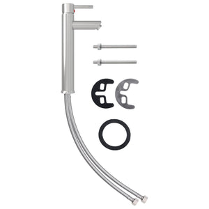 Lavandino Rubinetto e Piletta a Pressione-Lavabo-Lavello Vetro Temperato Oro 284293