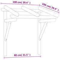 Pensilina per Porta 100x100x100 cm Pino Massello Impregnato cod mxl 15027