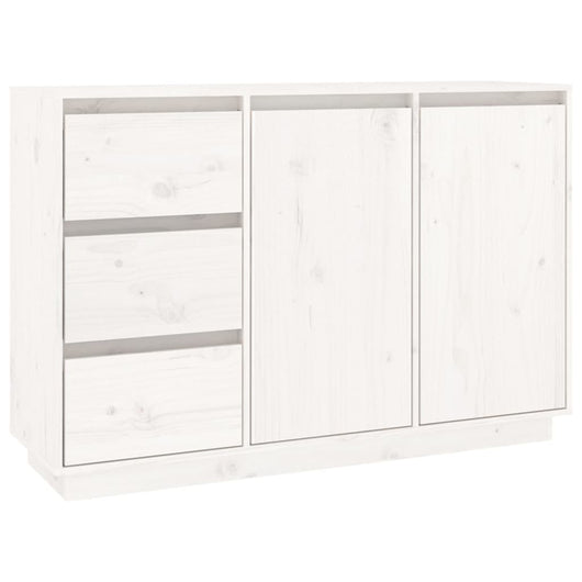 Credenza-Buffet-Armadio da cucina Bianca 111x34x75 cm in Legno Massello di Pino