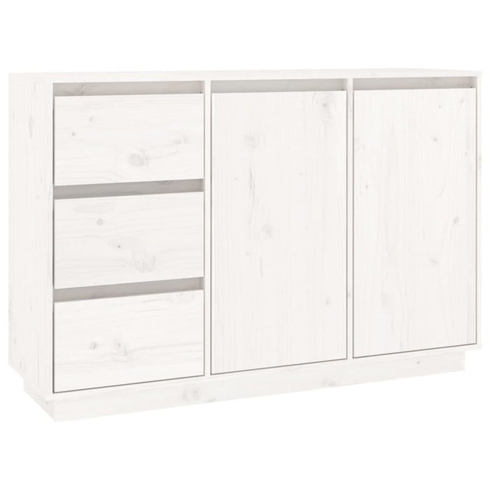 Credenza-Buffet-Armadio da cucina Bianca 111x34x75 cm in Legno Massello di Pino
