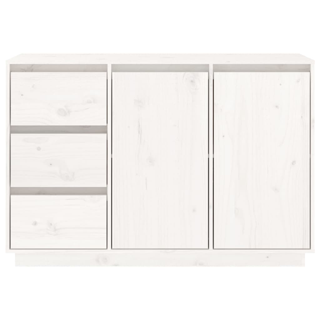 Credenza-Buffet-Armadio da cucina Bianca 111x34x75 cm in Legno Massello di Pino