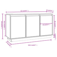 Credenza-Buffet-Armadio da cucina 111x34x60 cm in Legno Massello di Pino