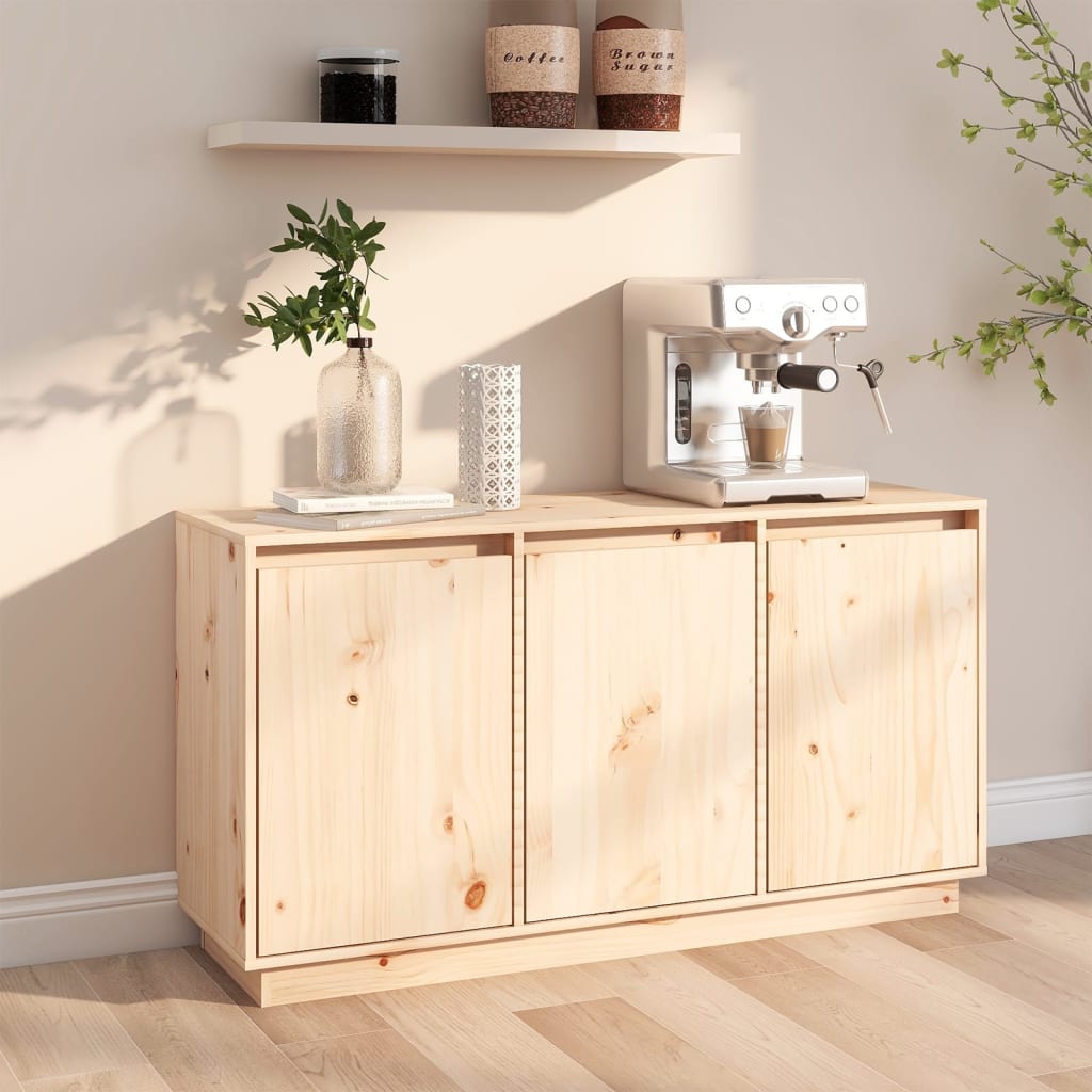Credenza-Buffet-Armadio da cucina 111x34x60 cm in Legno Massello di Pino