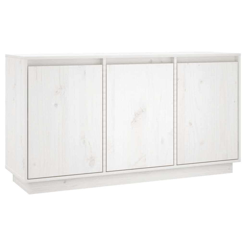 Credenza-Buffet-Armadio da cucina Bianca 111x34x60 cm in Legno Massello di Pino