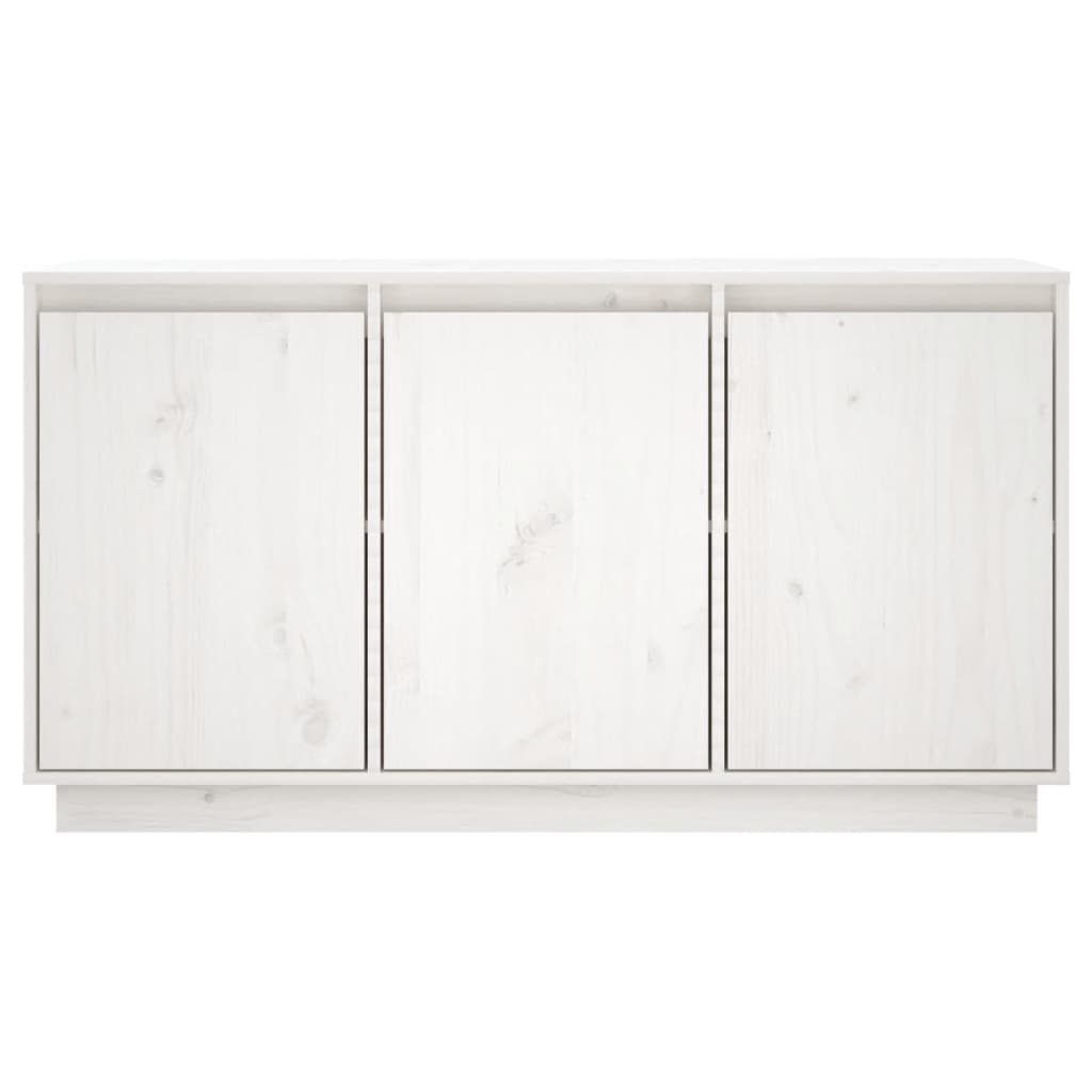 Credenza-Buffet-Armadio da cucina Bianca 111x34x60 cm in Legno Massello di Pino