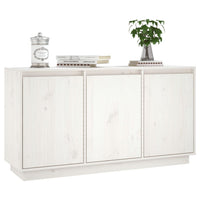 Credenza-Buffet-Armadio da cucina Bianca 111x34x60 cm in Legno Massello di Pino