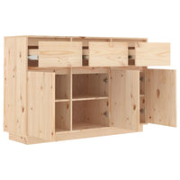 Credenza buffet cassettiera mobile contenitore organizer cucina soggiorno soggiorno 110 x 34 x 75 cm legno massello di pino marrone 02_0029515