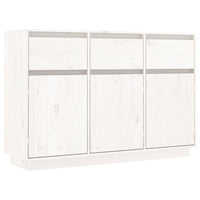 Credenza Bianca 110x34x75 cm in Legno Massello di Pino 813815