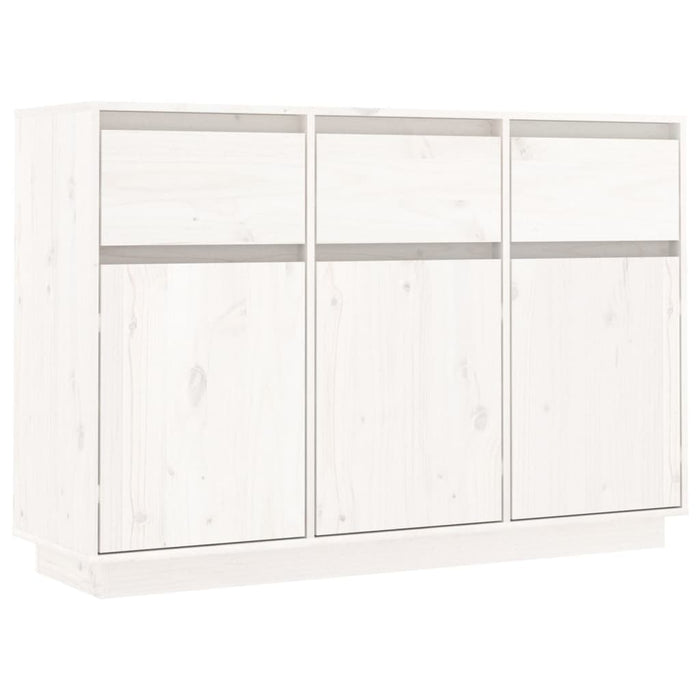 Credenza Bianca 110x34x75 cm in Legno Massello di Pino 813815