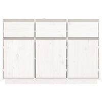 Credenza Bianca 110x34x75 cm in Legno Massello di Pino 813815