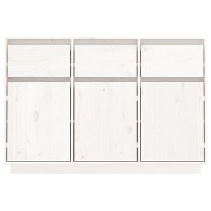 Credenza Bianca 110x34x75 cm in Legno Massello di Pino 813815