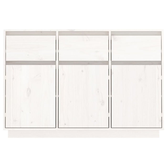 Credenza Bianca 110x34x75 cm in Legno Massello di Pino 813815