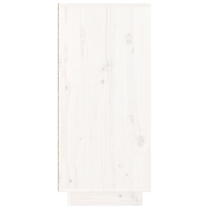 Credenza Bianca 110x34x75 cm in Legno Massello di Pino 813815