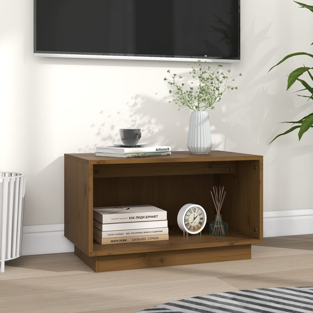 Mobile Porta TV-Mobile per TV-Credenza TV Ambrato 60x35x35 cm in Legno Massello di Pino