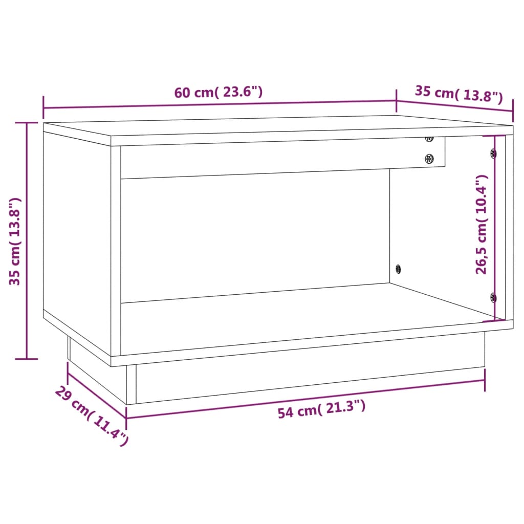Mobile Porta TV-Mobile per TV-Credenza TV Ambrato 60x35x35 cm in Legno Massello di Pino