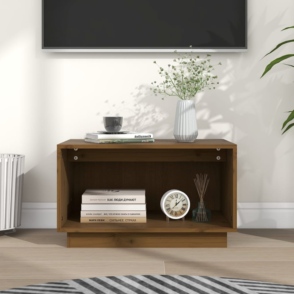 Mobile Porta TV-Mobile per TV-Credenza TV Ambrato 60x35x35 cm in Legno Massello di Pino