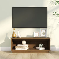 Mobile Porta TV Ambrato 90x35x35 cm in Legno Massello di Pino 813832