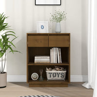 Mobile Consolle Ambrato 60x34x75 cm in Legno Massello di Pino 813837