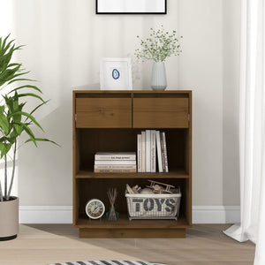 Mobile Consolle Ambrato 60x34x75 cm in Legno Massello di Pino 813837