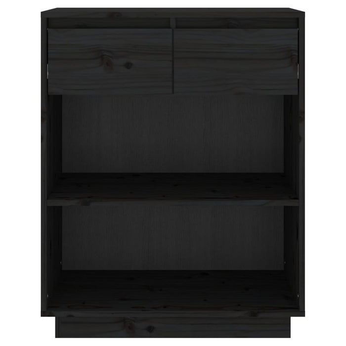 Mobile Consolle Nero 60x34x75 cm in Legno Massello di Pino 813838
