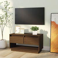 Mobile TV-Credenza TV-Console TV ambra 74x34x40 cm in Legno Massello di Pino