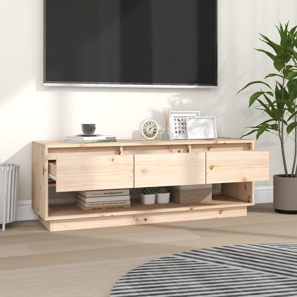 Mobile Porta TV-Mobile per TV-Credenza TV 110,5x34x40 cm in Legno Massello di Pino