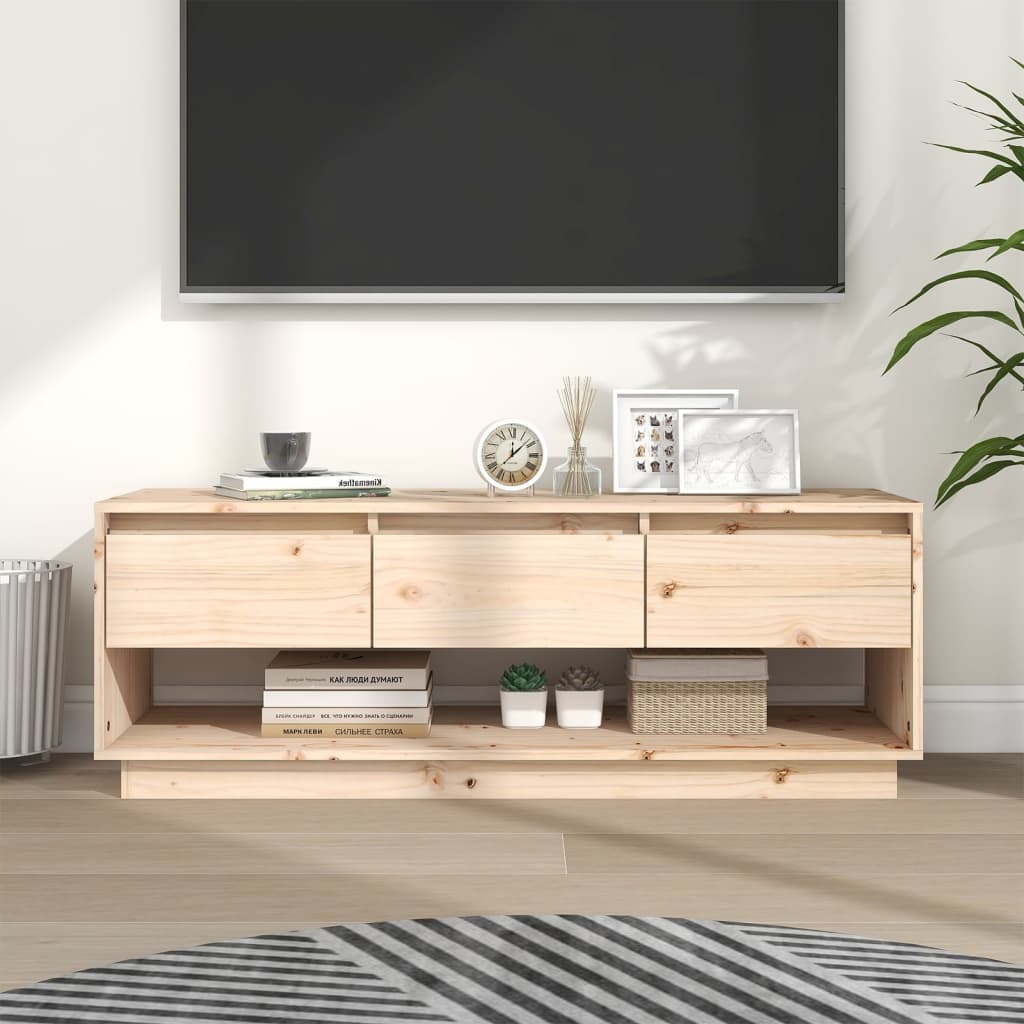 Mobile Porta TV-Mobile per TV-Credenza TV 110,5x34x40 cm in Legno Massello di Pino