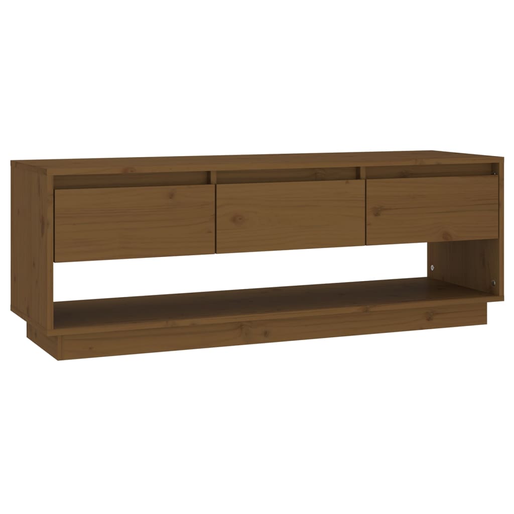 Mobile Porta TV-Mobile per TV-Credenza TV Ambrato 110,5x34x40cm in Legno Massello di Pino