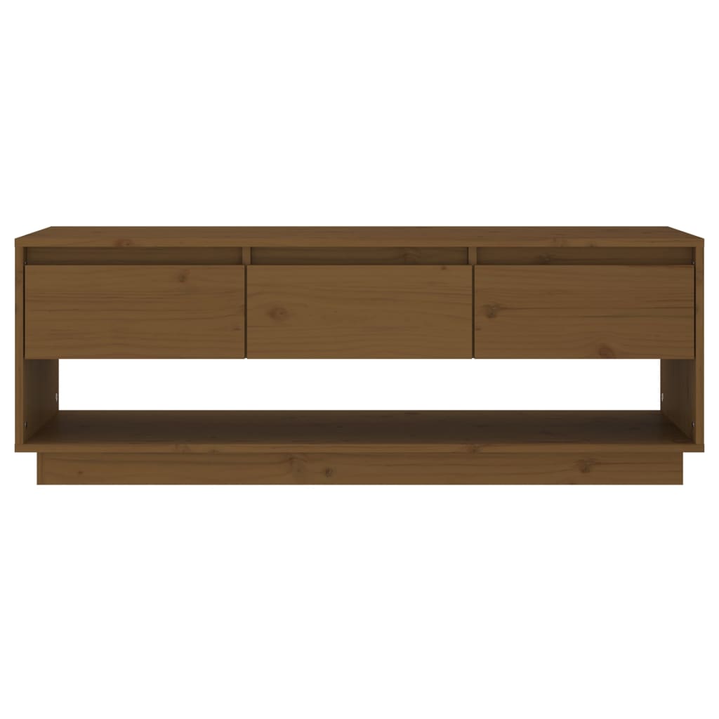 Mobile Porta TV-Mobile per TV-Credenza TV Ambrato 110,5x34x40cm in Legno Massello di Pino