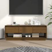 Mobile Porta TV-Mobile per TV-Credenza TV Ambrato 110,5x34x40cm in Legno Massello di Pino