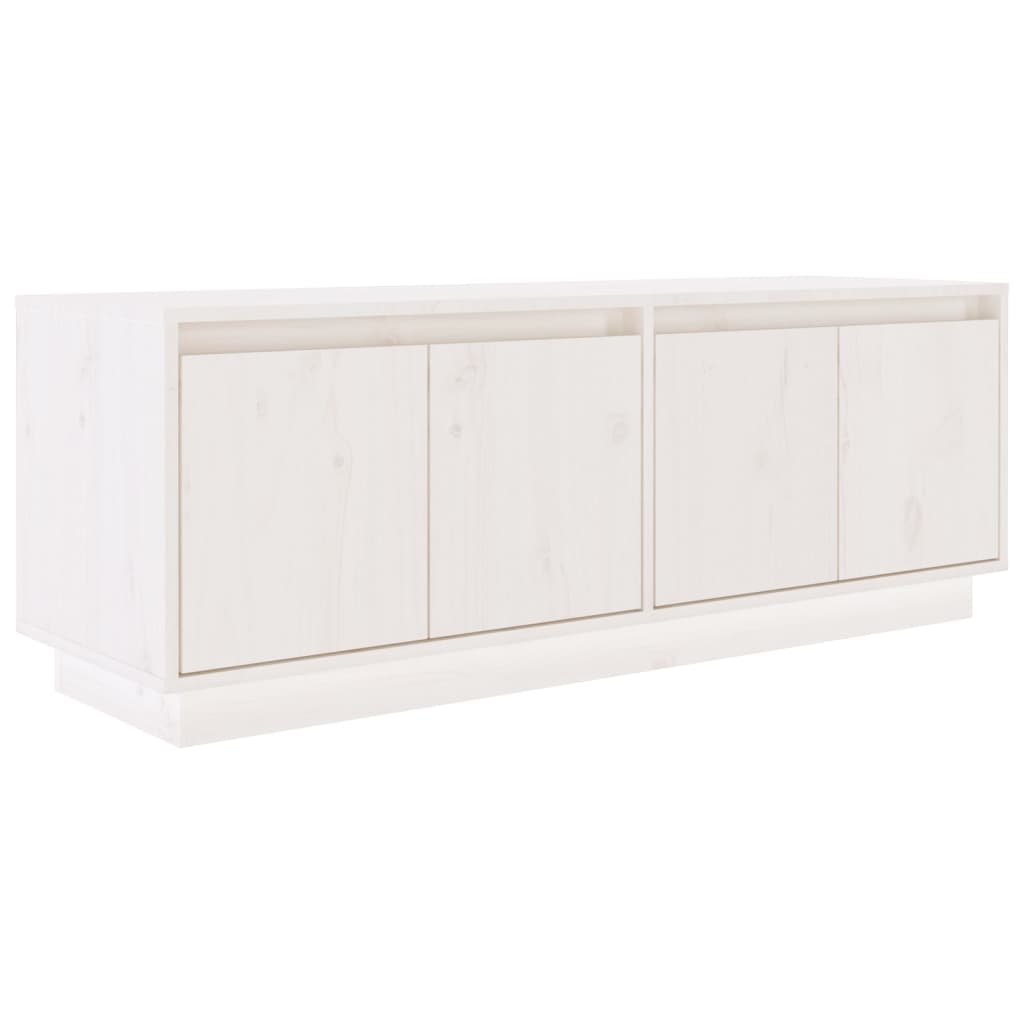 Mobile Porta TV-Mobile per TV-Credenza TV Bianco 110x34x40 cm in Legno Massello di Pino