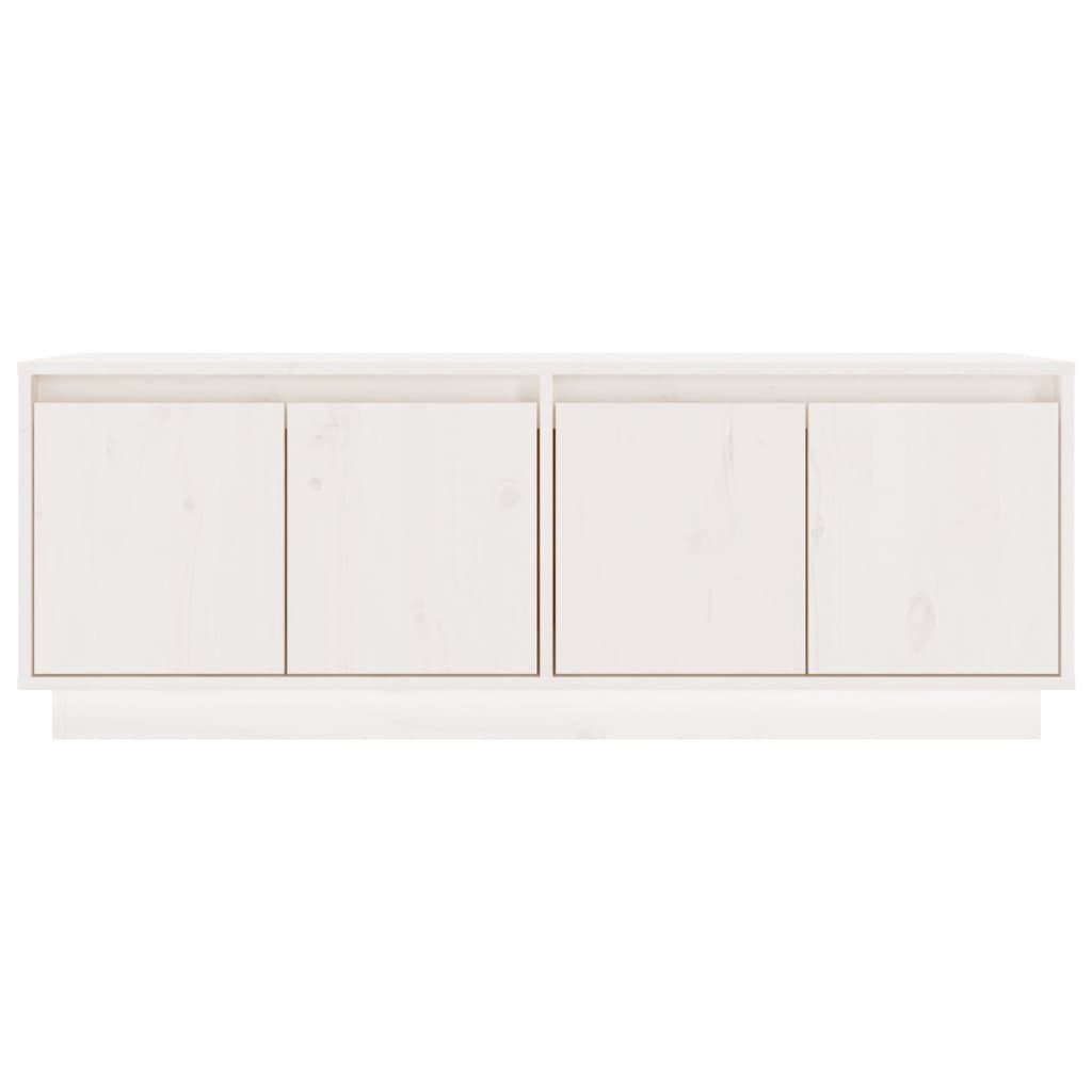 Mobile Porta TV-Mobile per TV-Credenza TV Bianco 110x34x40 cm in Legno Massello di Pino