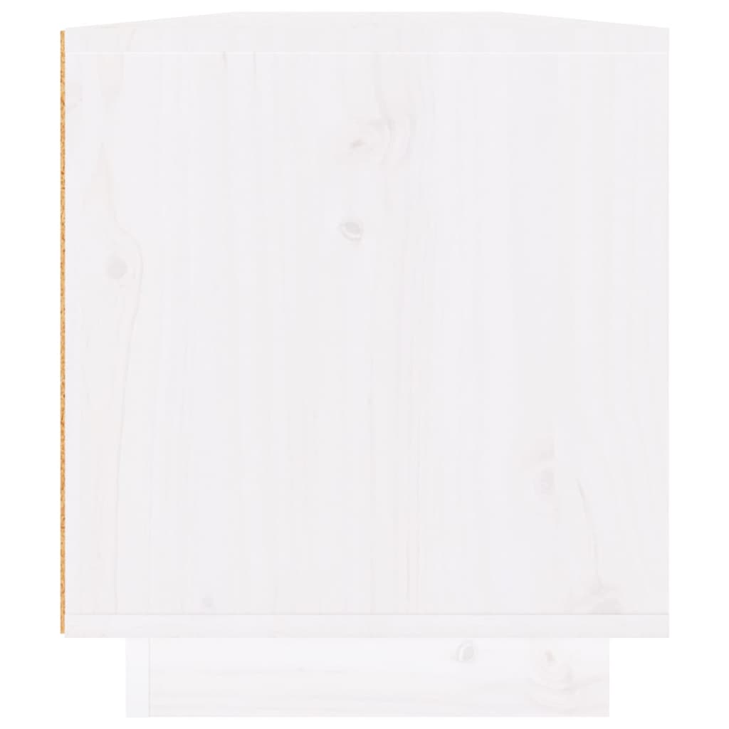 Mobile Porta TV-Mobile per TV-Credenza TV Bianco 110x34x40 cm in Legno Massello di Pino