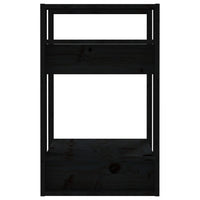 Libreria/Divisorio Nero 41x35x57 cm in Legno Massello di Pino 813858