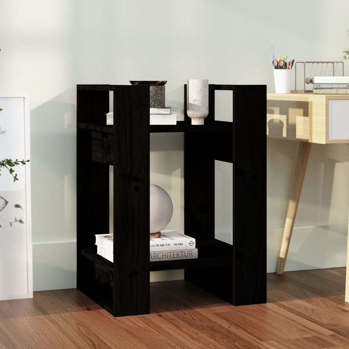 Libreria/Divisorio Nero 41x35x57 cm in Legno Massello di Pino 813858