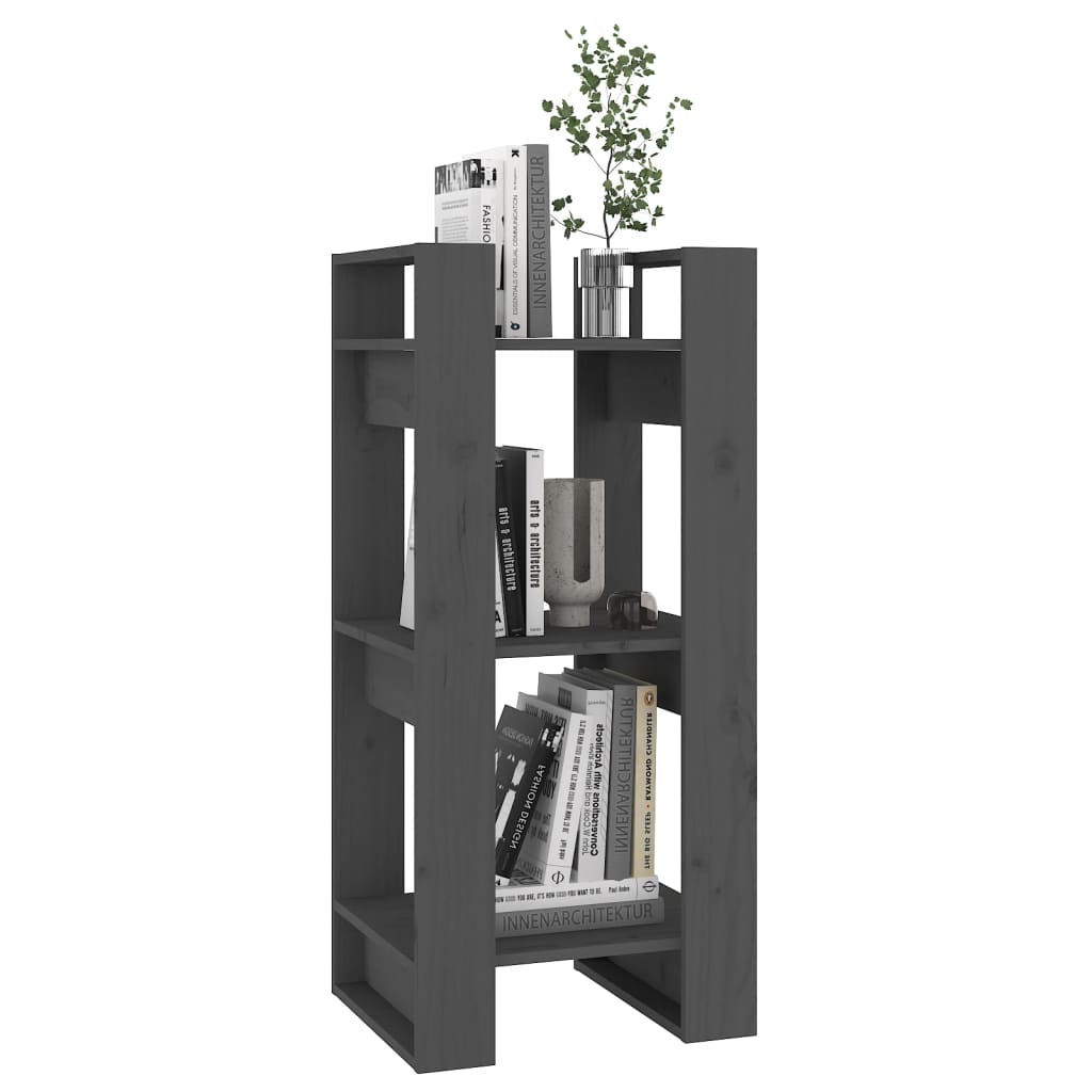 Libreria/Divisorio Grigio 41x35x91 cm in Legno Massello di Pino 813861