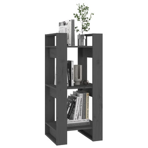 Libreria/Divisorio Grigio 41x35x91 cm in Legno Massello di Pino 813861