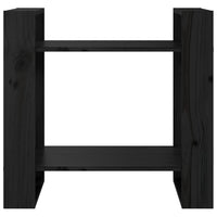 Libreria/Divisorio Nero 60x35x57 cm in Legno Massello di Pino 813878