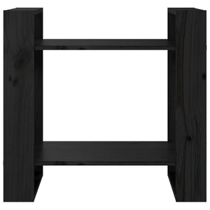 Libreria/Divisorio Nero 60x35x57 cm in Legno Massello di Pino 813878