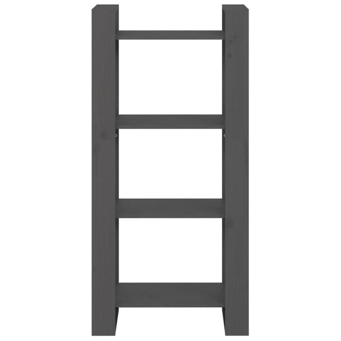 Libreria/Divisorio Grigio 60x35x125 cm Legno Massello