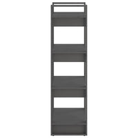 Libreria/Divisorio Grigio 60x35x125 cm Legno Massello