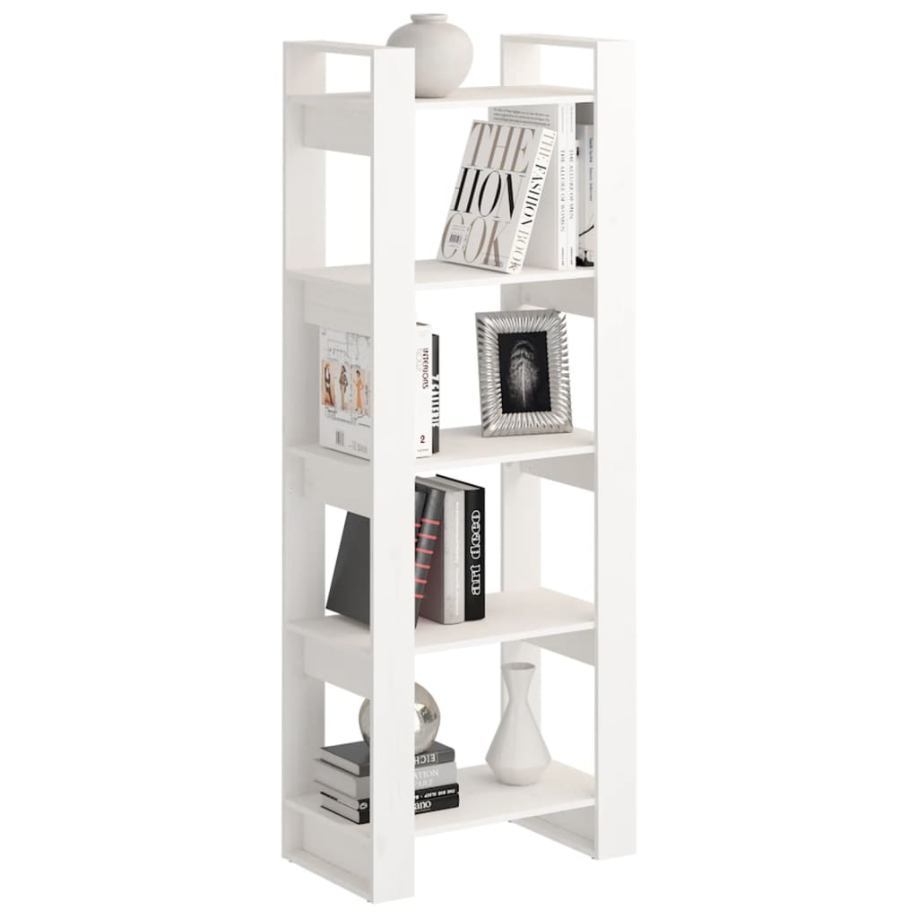 Libreria/Divisorio Bianco 60x35x160 cm Legno Massello 813890