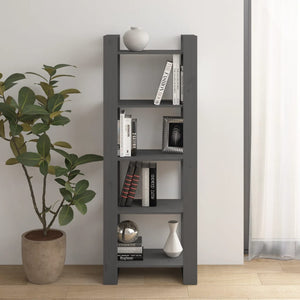 Libreria/Divisorio Grigio 60x35x160 cm Legno Massello 813891