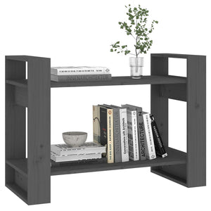 Libreria/Divisorio Grigio 80x35x56,5 cm Legno Massello di Pino 813896