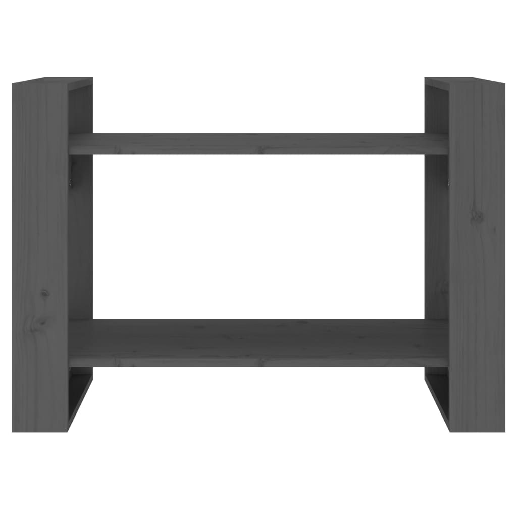 Libreria/Divisorio Grigio 80x35x56,5 cm Legno Massello di Pino 813896