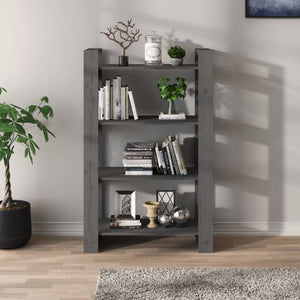 Libreria/Divisorio Grigio 80x35x125 cm Legno Massello di Pino 813906