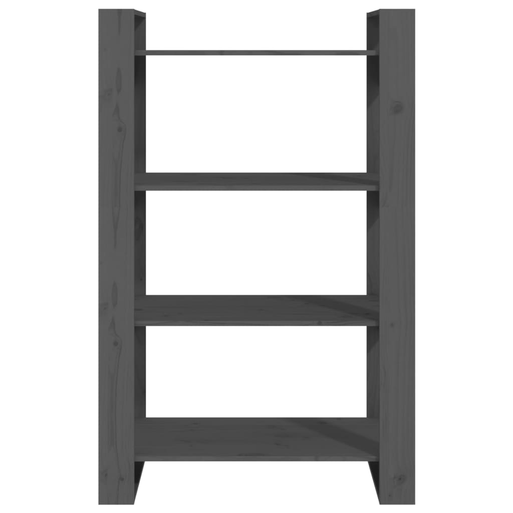 Libreria/Divisorio Grigio 80x35x125 cm Legno Massello di Pino 813906