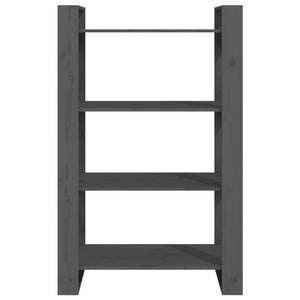 Libreria/Divisorio Grigio 80x35x125 cm Legno Massello di Pino 813906