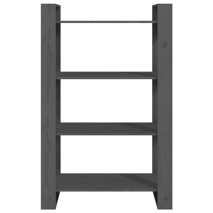 Libreria/Divisorio Grigio 80x35x125 cm Legno Massello di Pino 813906